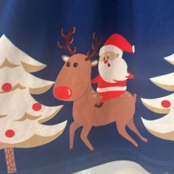 Milly Loves Lilly Girks Blue/white Striped long sleeve Santa dress Sz 6 EUC - Picture 2 of 9